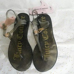 Juicy Couture Logo Thong Jelly Sandals Size 10